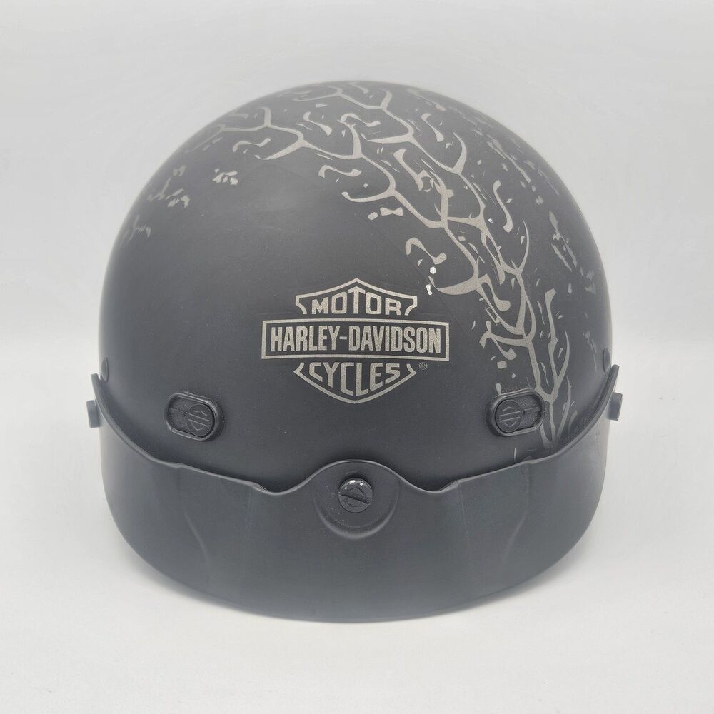 Harley Davidson Motorcycle Half Helmet XL DOT Black Flames H-D Biker Cruiser